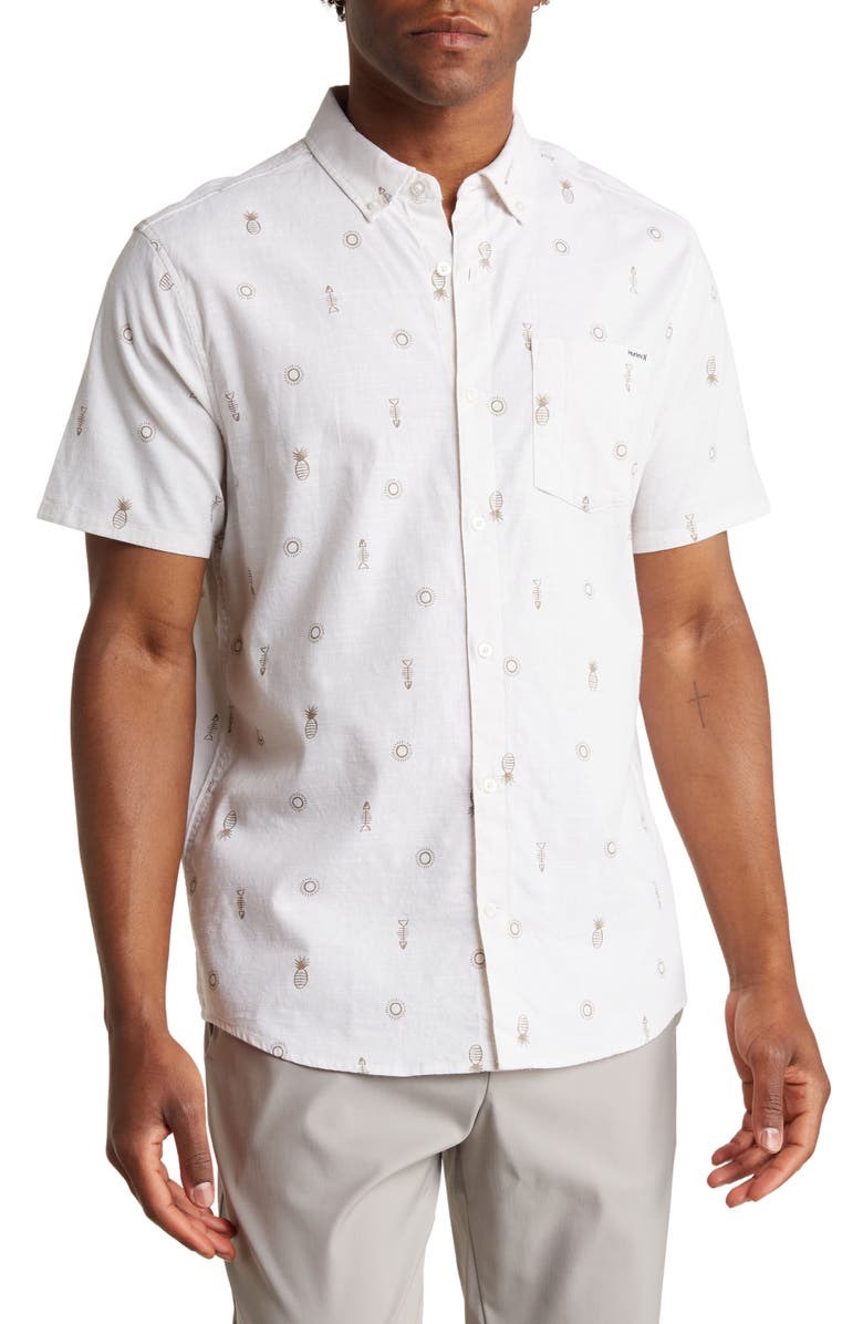 Hurley One & Only Stretch Button-Up Shirt, Main, color, 