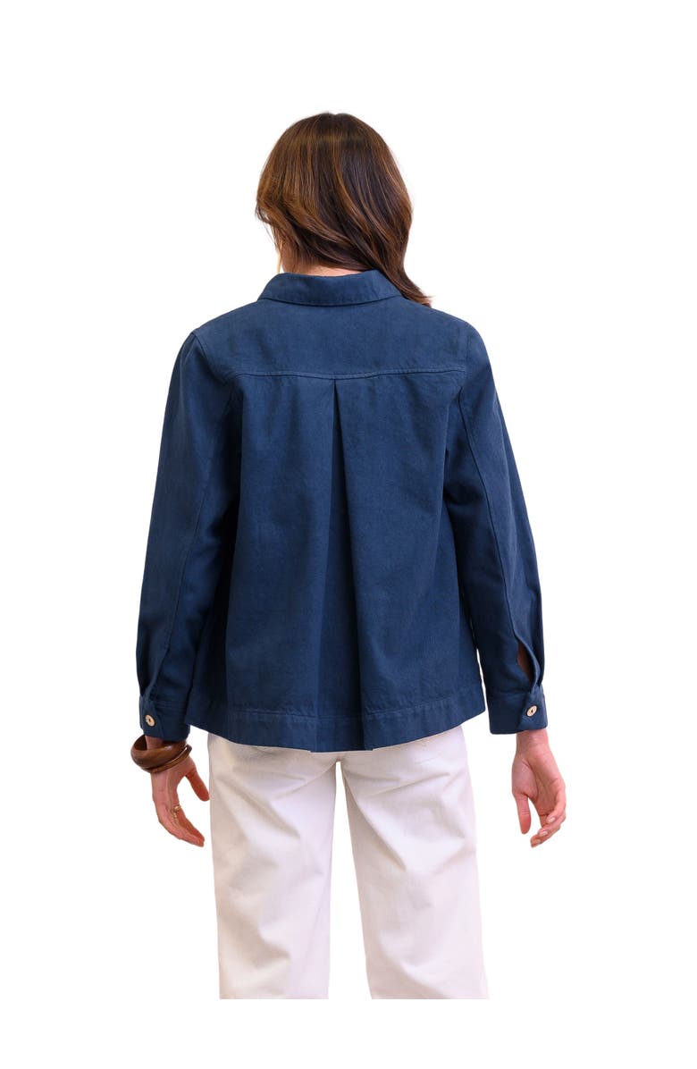 Celtic & Co. Cotton Twill Pleat Back Jacket, Alternate, color, Dark Navy