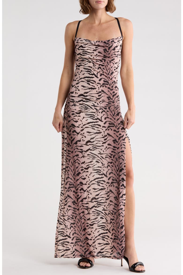 Concrete Jungle Maxi Slipdress, Main, color, COCOA COMBO