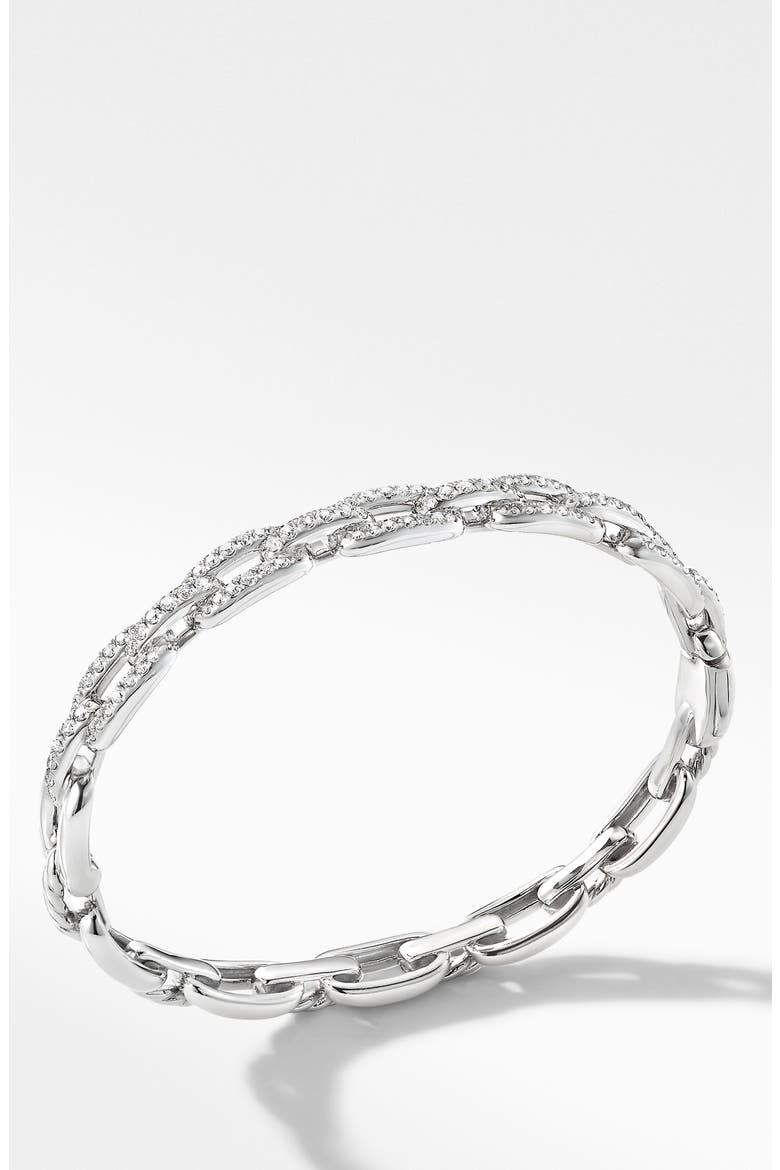 Stax Chain Link Bracelet in 18K White Gold with Diamonds, Main, color, WHITE GOLD/ DIAMOND