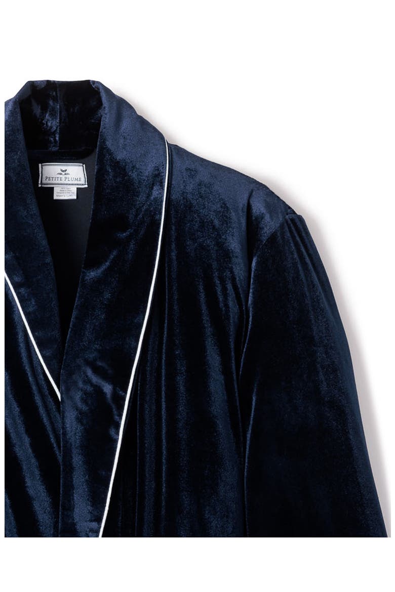 Navy Velour Robe, Alternate, color, NAVY