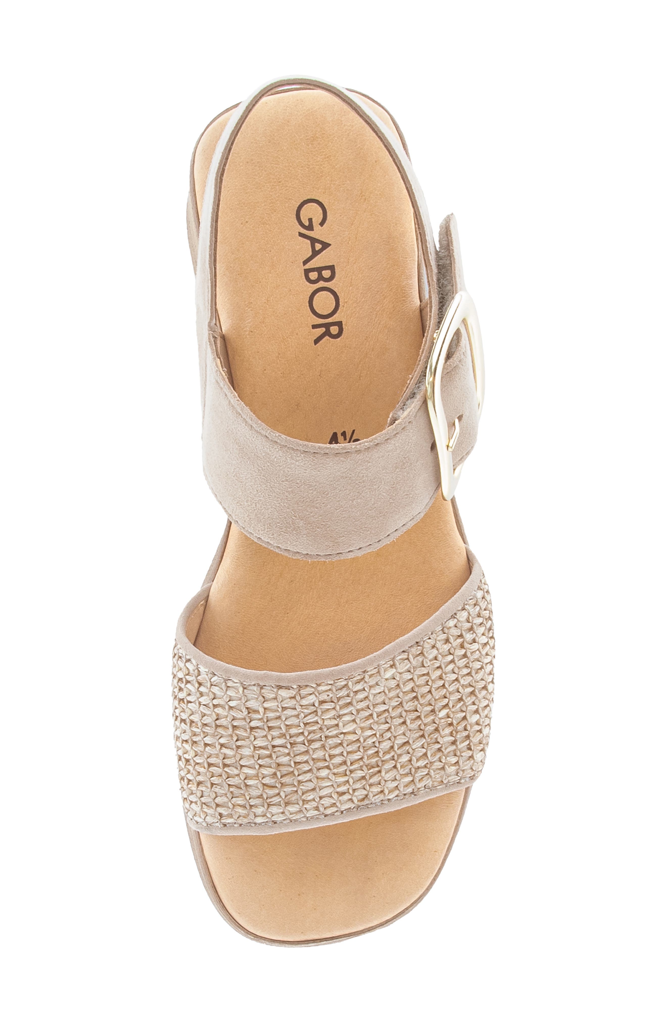 Gabor Ankle Strap Platform Sandal, Alternate, color, Sand