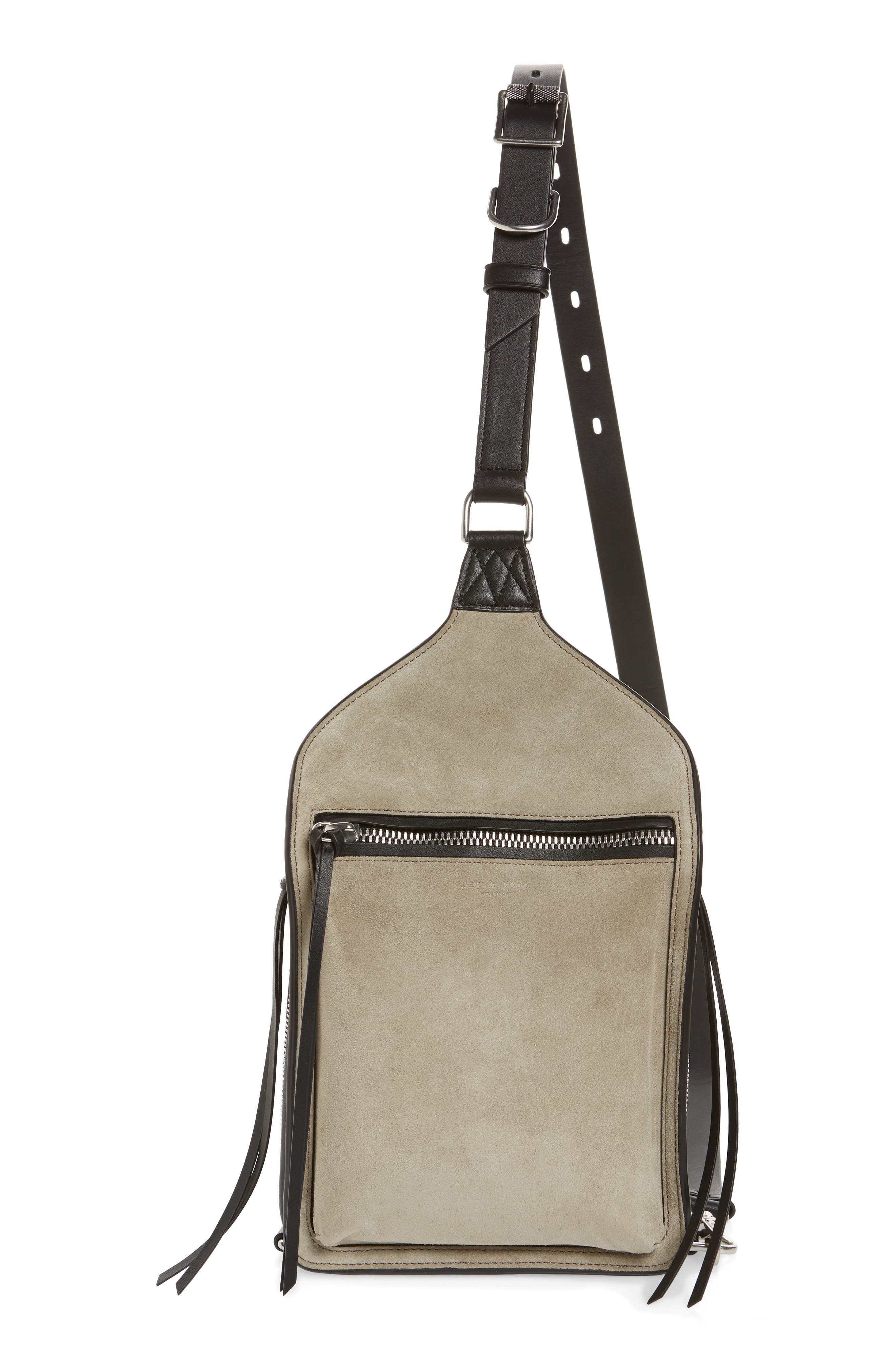 Elliott Sling Leather Bag, Main, color, CEMENTOSUEDE