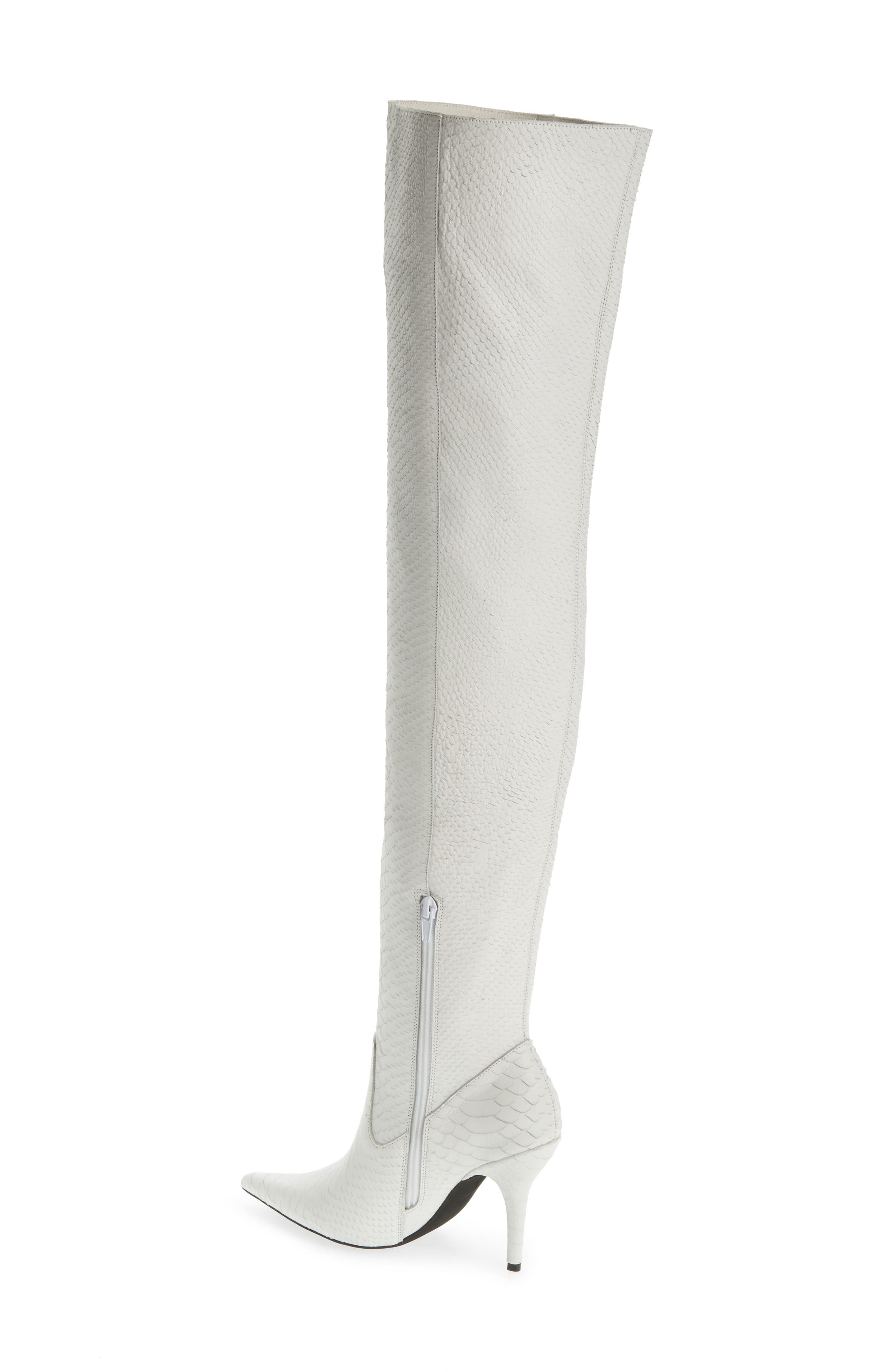 Galactic Thigh High Boot, Main, color, WHITE MATTE SNAKE
