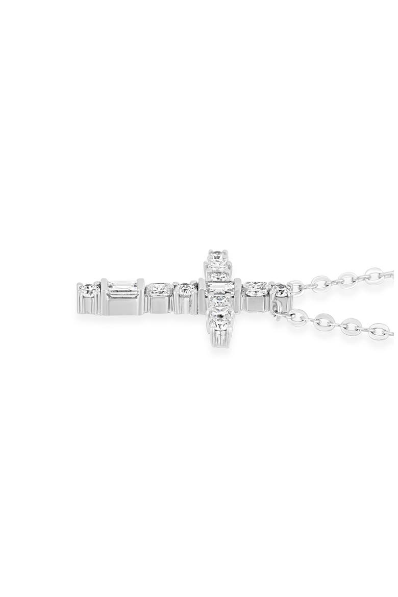 18K Gold Maya Diamond Cross Pendant Necklace (Online Trunk Show), Alternate, color, 18K WHITE GOLD/ DIAMOND