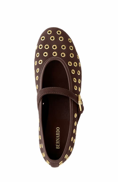 Bernardo Footwear Borden Grommet Mary Jane Flat In Brown