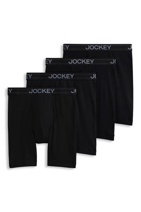 Men's Lightweight Cotton Blend 7" Long Leg Boxer Brief - 4 Pack