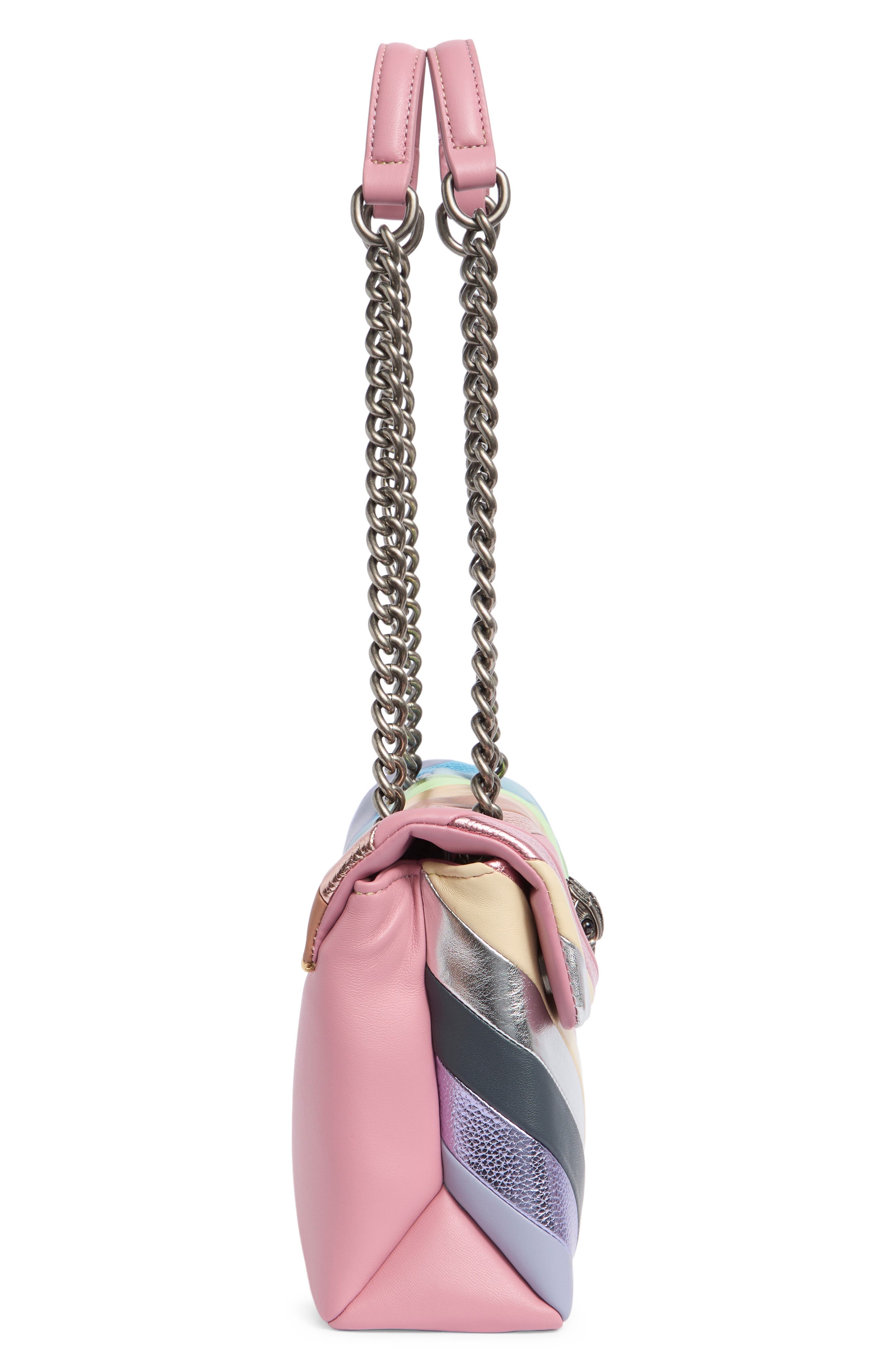 Kensington Large Leather Shoulder Bag, Alternate, color, PASTEL RAINBOW