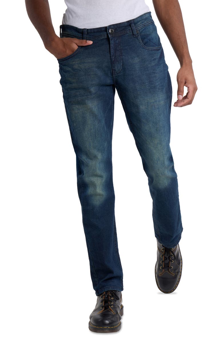 XRAY Saddle Stitch Stretch Straight Leg Jeans, Alternate, color, Dark Blue Tint