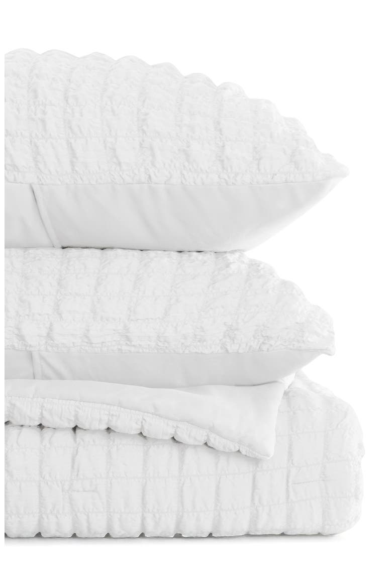 Seersucker Textured 3-Piece Comforter Set, Alternate, color, WHITE