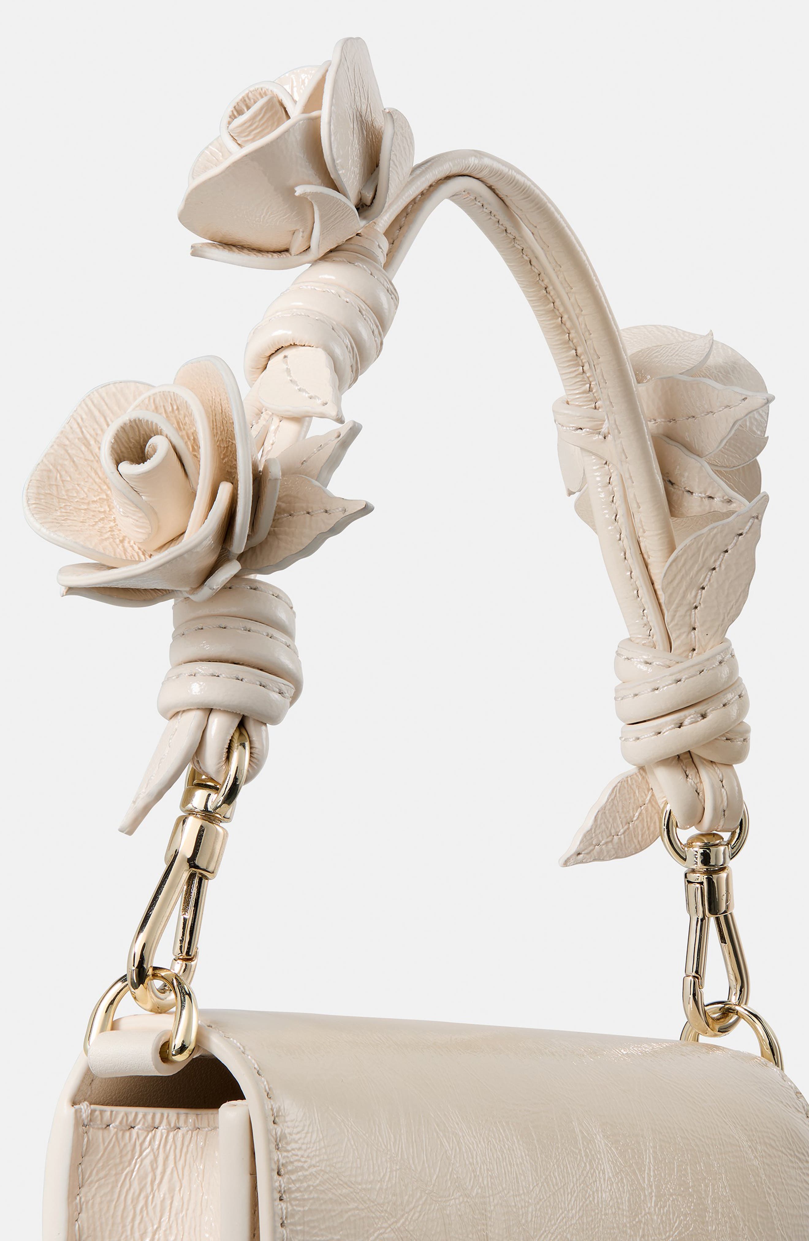 Kate Spade New York natasha crinkle patent leather mini bag, Alternate, color, Cashew Milk