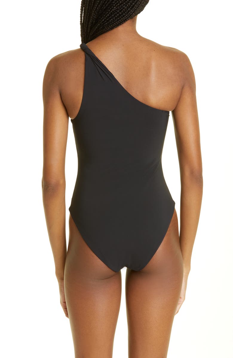 TOTEME Twist Strap One-Shoulder One-Piece Swimsuit, Alternate, color,