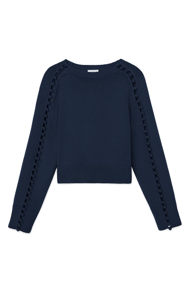 Lafayette 148 New York Crochet Button Detail Cotton & Silk Sweater, Alternate, color, 