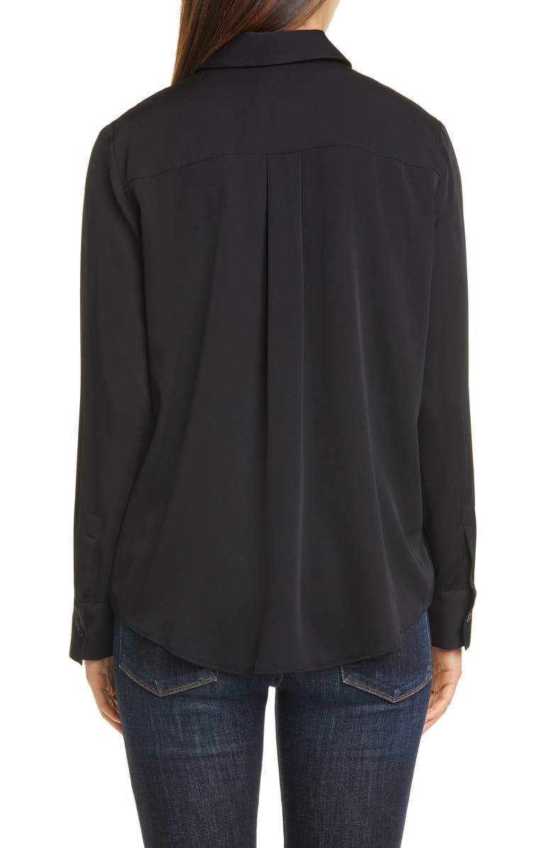 Nordstrom Signature Long Sleeve Stretch Silk Button-Up Shirt, Alternate, color, 