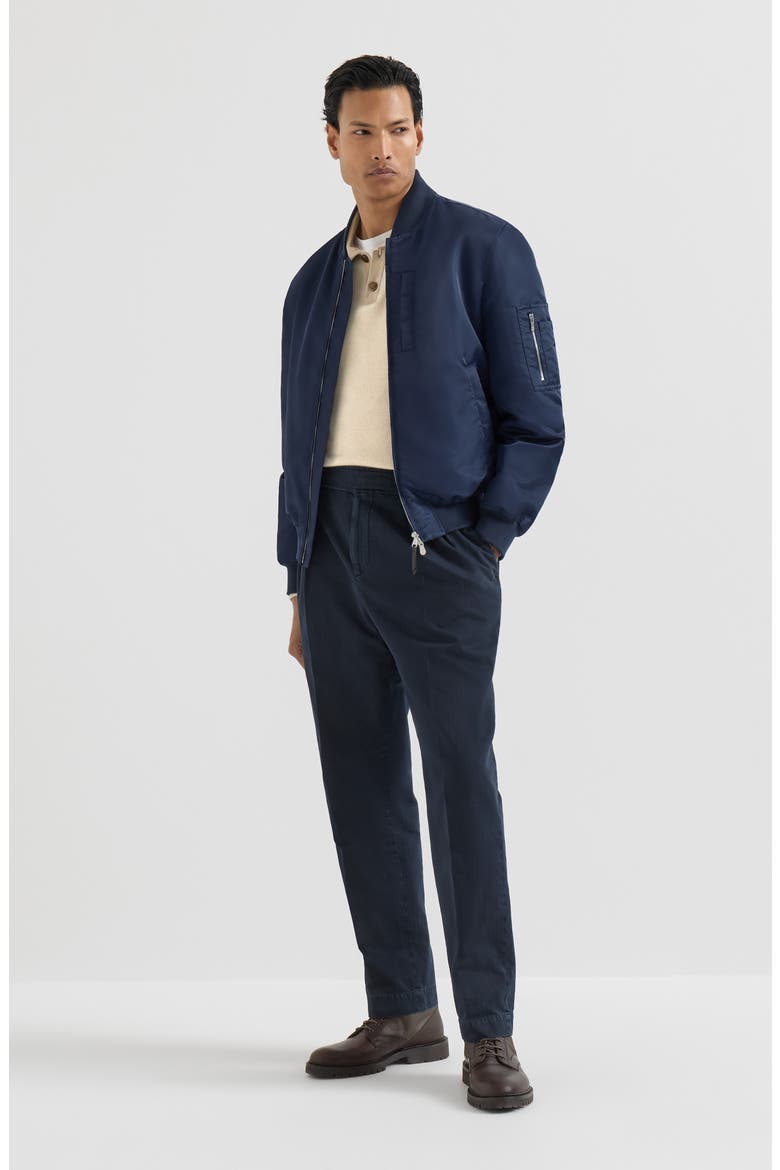 Cashmere knit polo with suede collar, Alternate, color, Sand