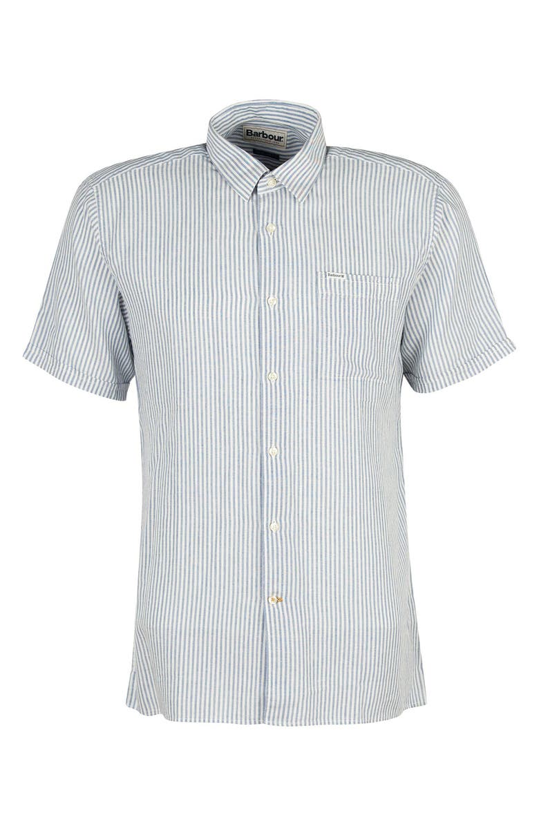 Barbour Deerpark Stripe Short Sleeve Cotton Button-Up Shirt, Alternate, color, 
