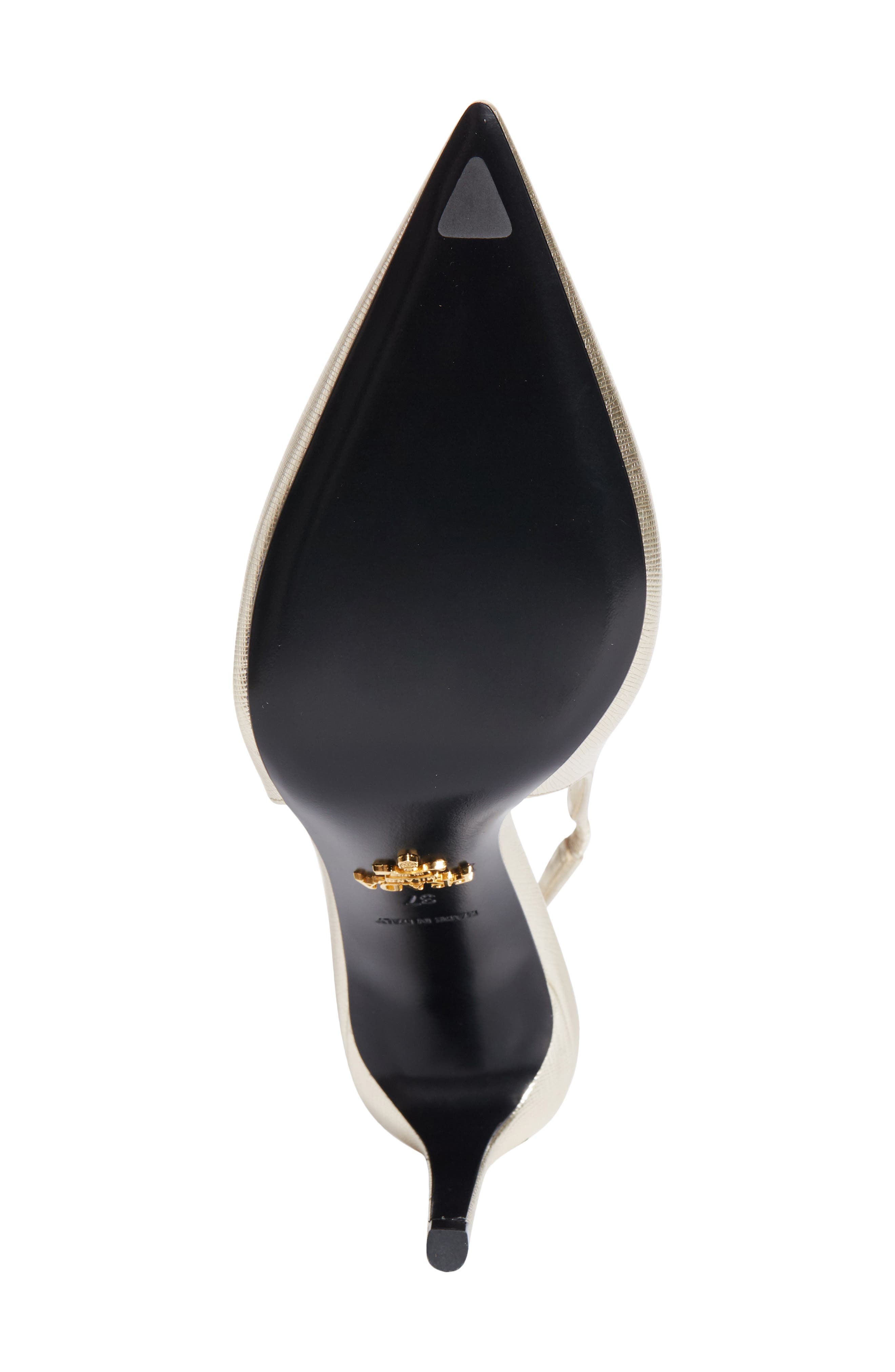 Saffiano Metallic Leather Slingback Pump, Alternate, color, PIRITE