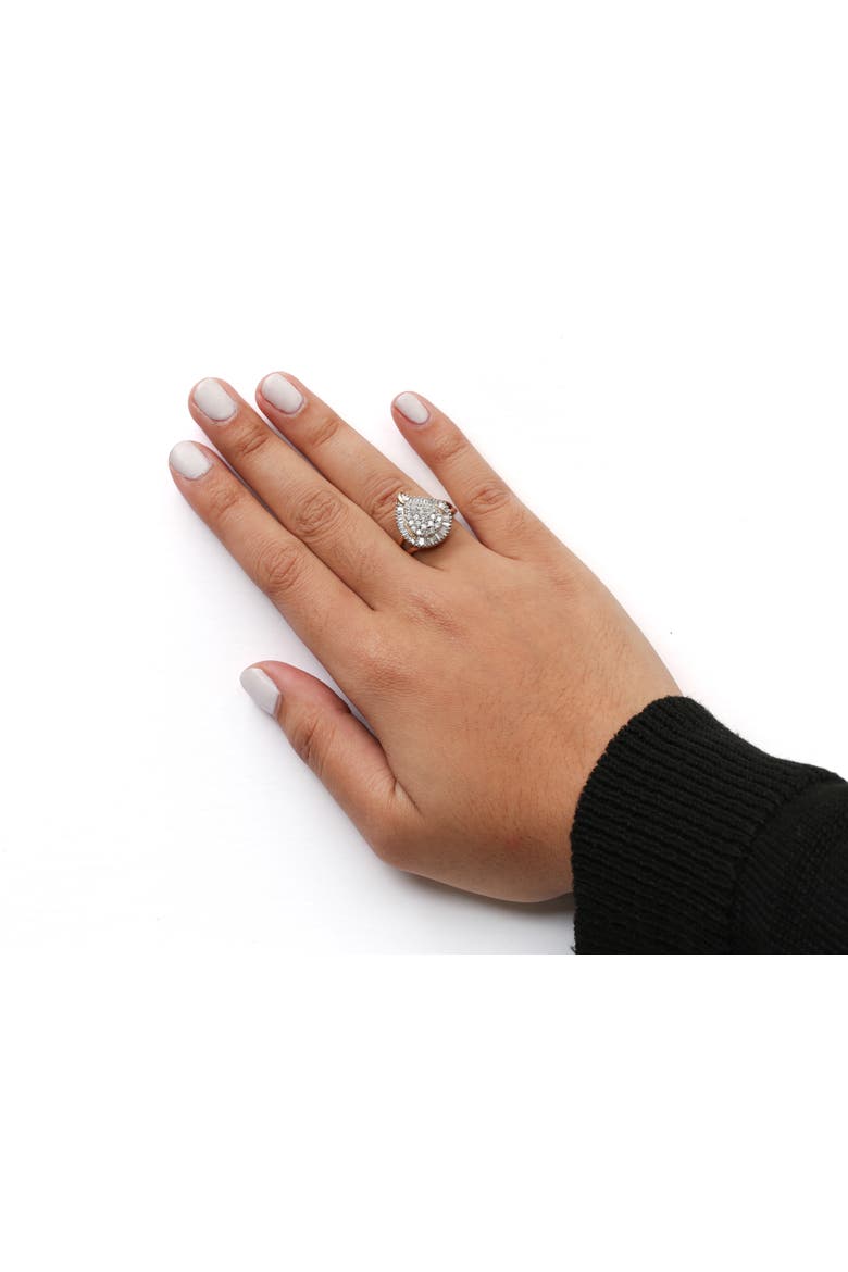 10K Yellow Gold 1 Cttw Diamond Ballerina Cluster Ring, Alternate, color, Yellow