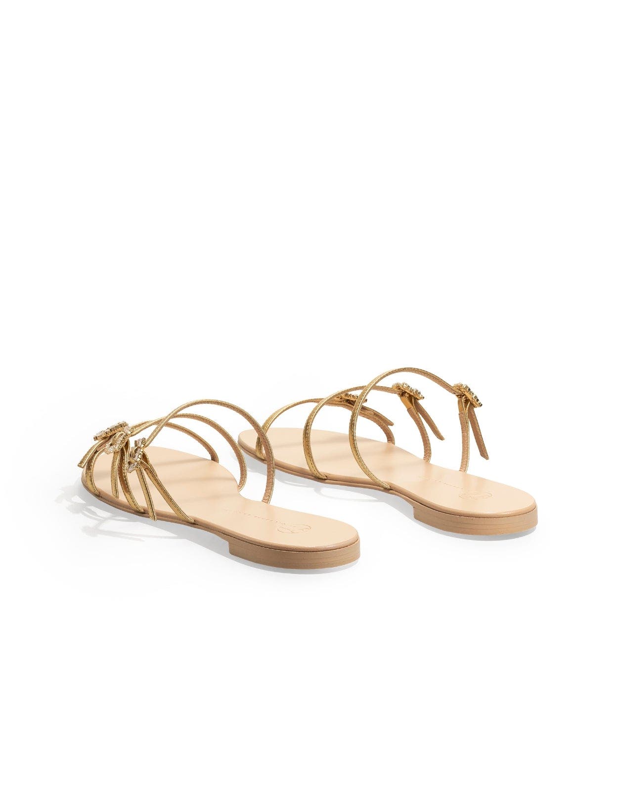 Eclipse Leather Flat Sandals, Alternate, color, Gold