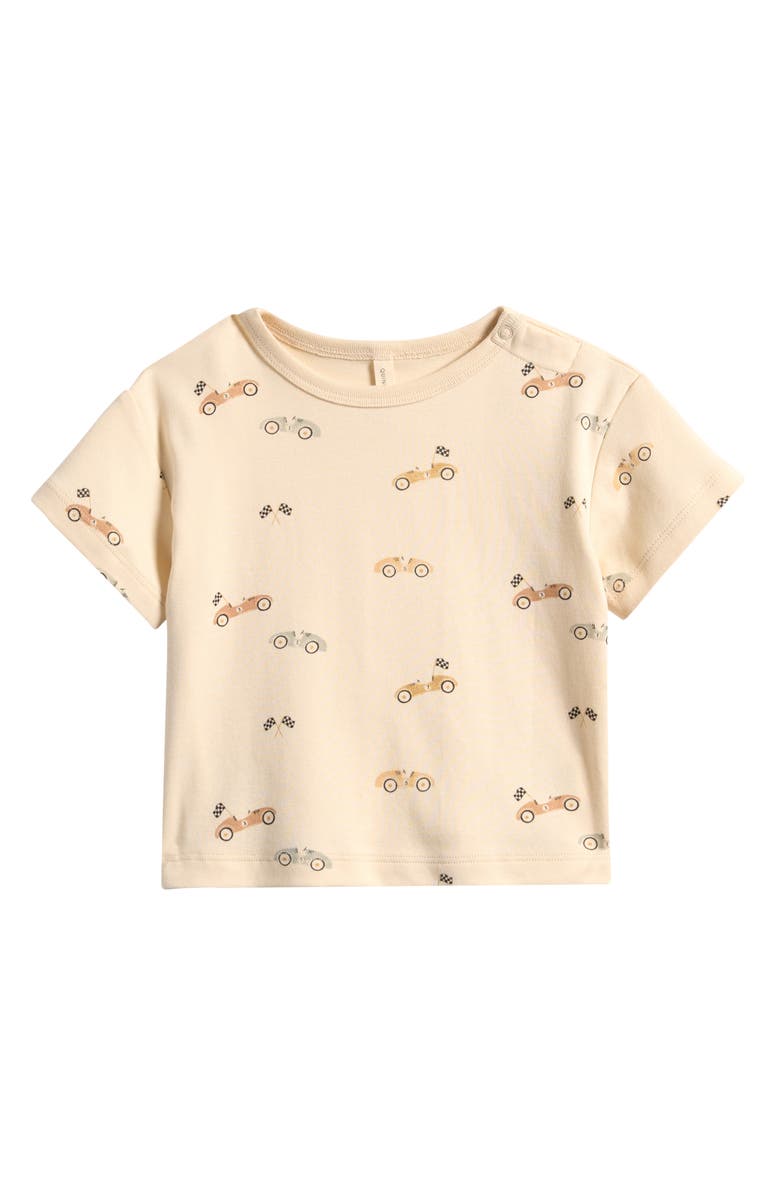QUINCY MAE Kids' Boxy Race Car T-Shirt, Main, color, Ivory