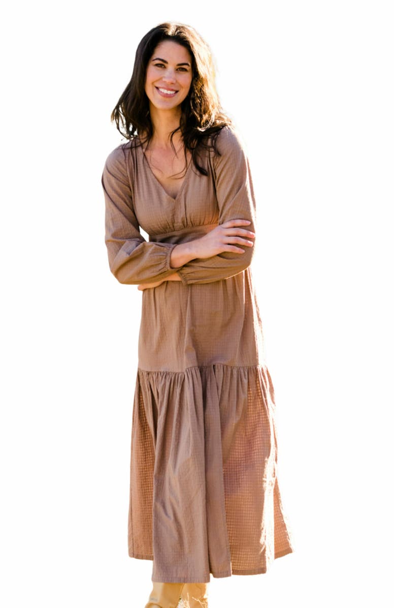 ABLE Leia Long Sleeve Maxi Dress, Alternate, color, 