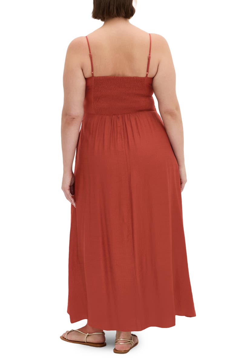 City Chic Martina Lace Trim Dress, Alternate, color, Cinnamon