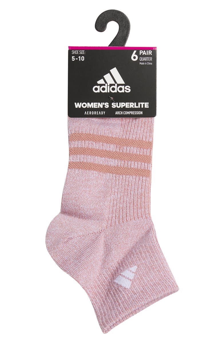 adidas Superlite 3.0 6-Pack Ankle Socks, Alternate, color, Dark Pink