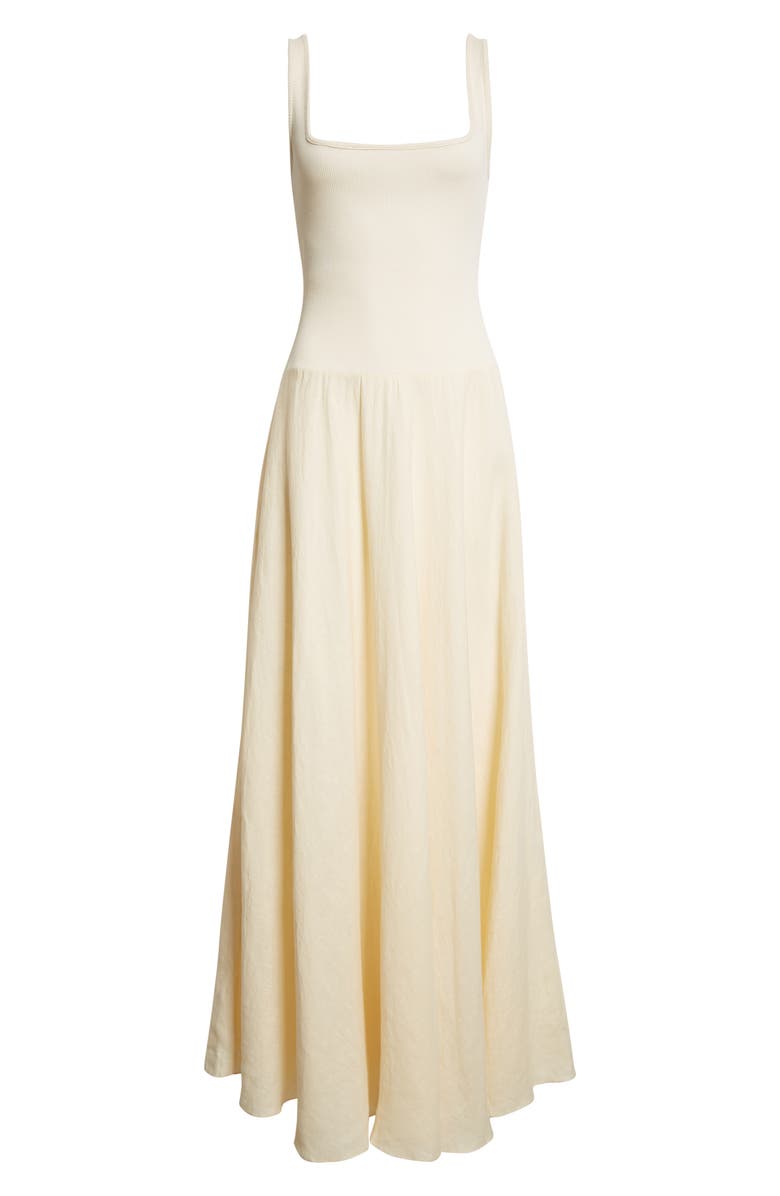 Johanna Ortiz Mariner Mixed Media Maxi Dress, Alternate, color, Ecru