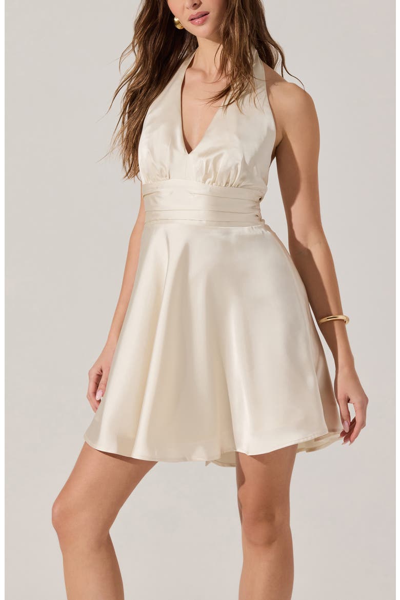 Mielle Halter Minidress, Alternate, color, CREAM