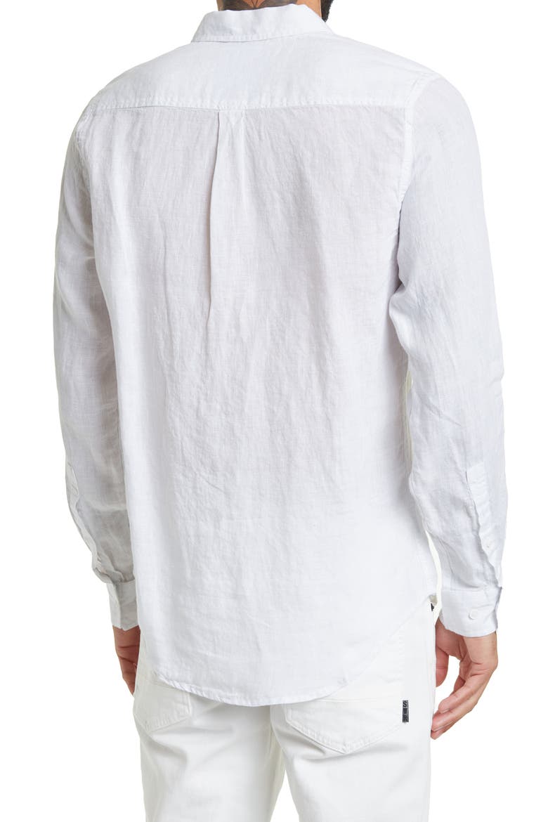 Woven Regular Fit Linen Shirt, Alternate, color, WHITE