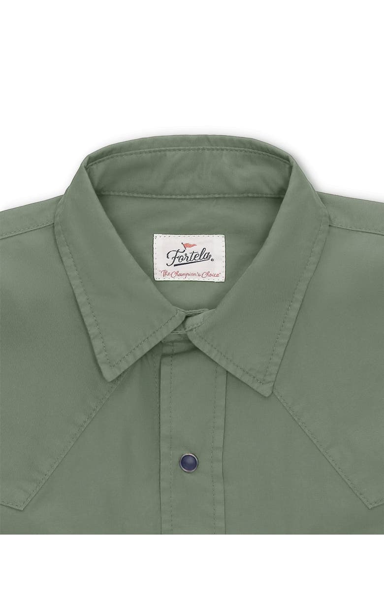 Fortela Texan Black Button Shirt, Alternate, color, Green