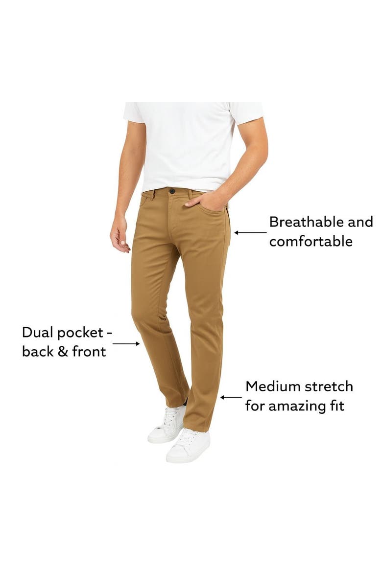BenBen Mens 2 Pack Chinos Slim Fit Stretch Pants, Alternate, color, Khaki/Black