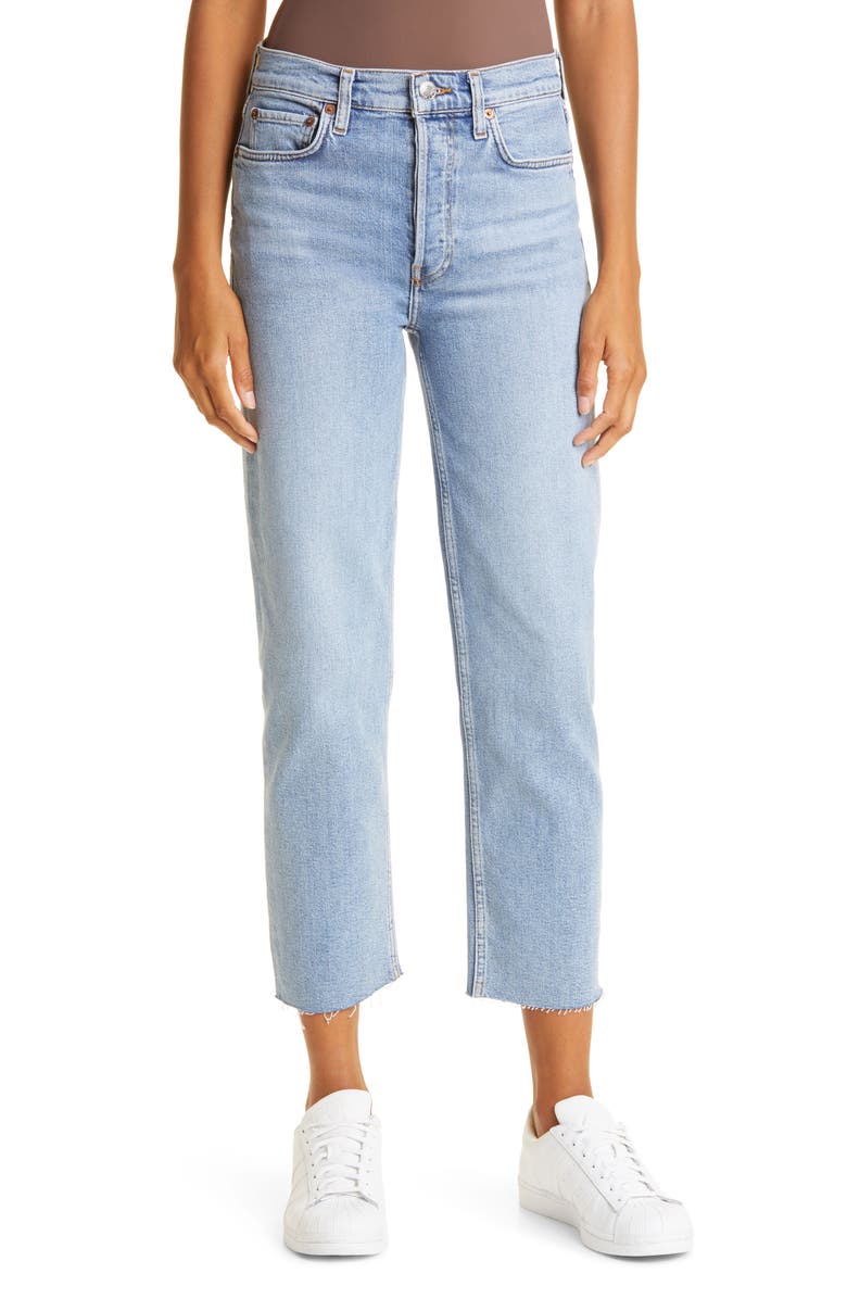 Re/Done Originals High Waist Stovepipe Jeans, Main, color, Mid 90S
