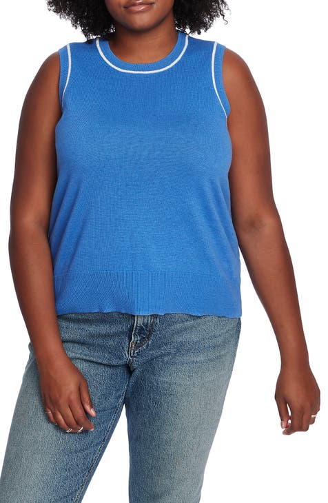 Tipped Sweater Vest (Plus Size)