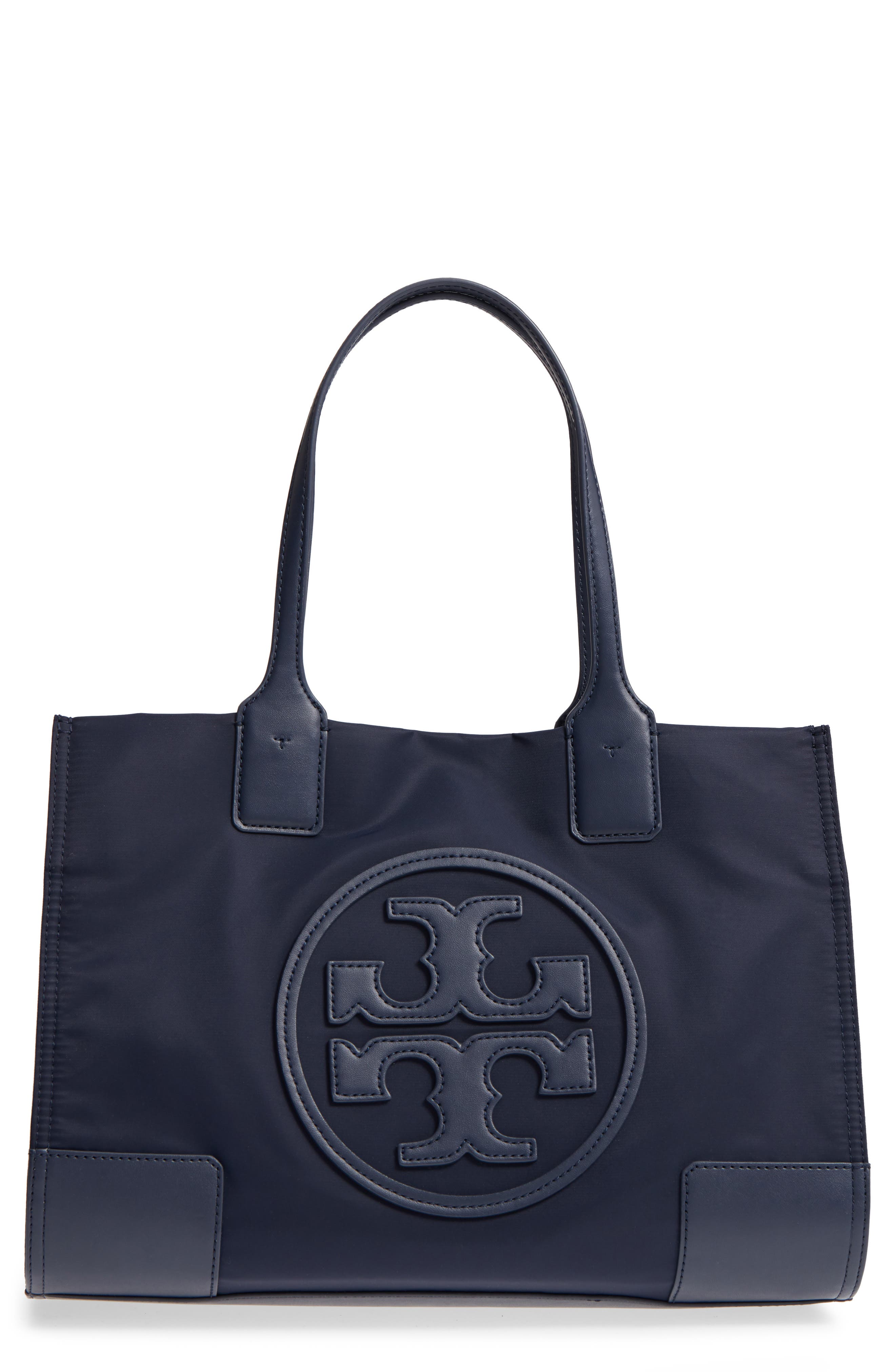 'Mini Ella' Nylon Tote, Main, color, TORY NAVY
