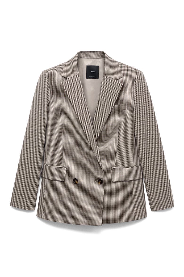 Houndstooth Check Blazer, Alternate, color, BROWN