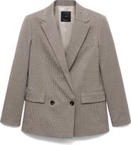 MANGO Houndstooth Check Blazer