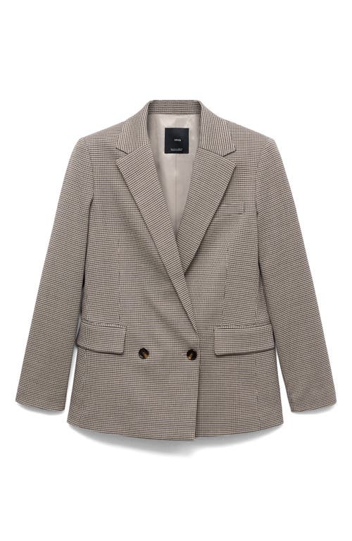 Mango Houndstooth Check Blazer In Gray