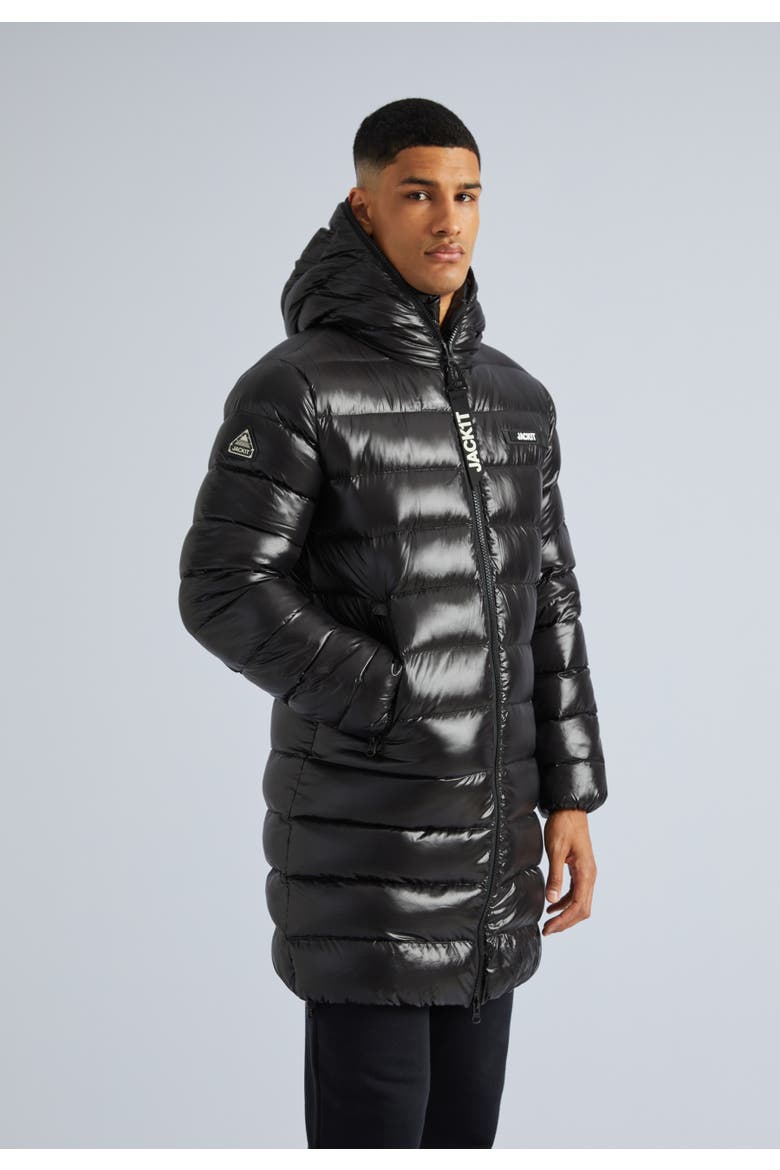 Down-Fill Hooded Coat, Alternate, color, Black