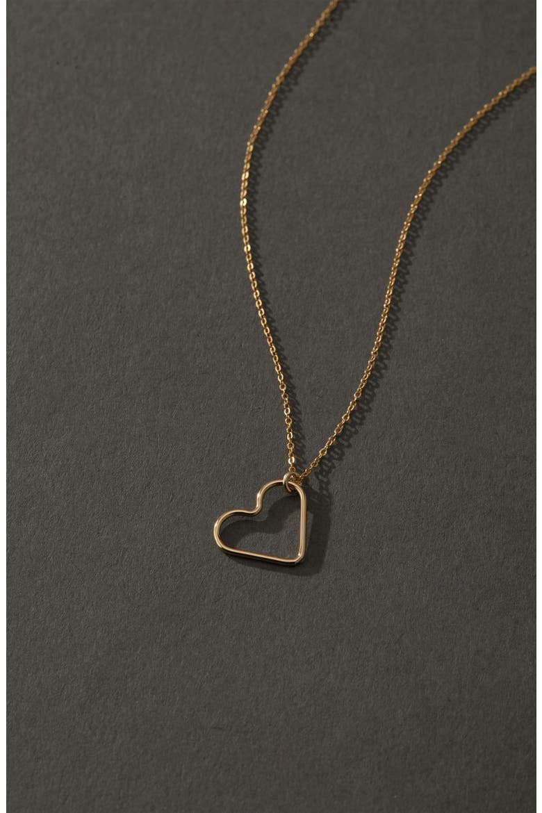 Mabel Heart Pendant Necklace, Alternate, color, GOLD