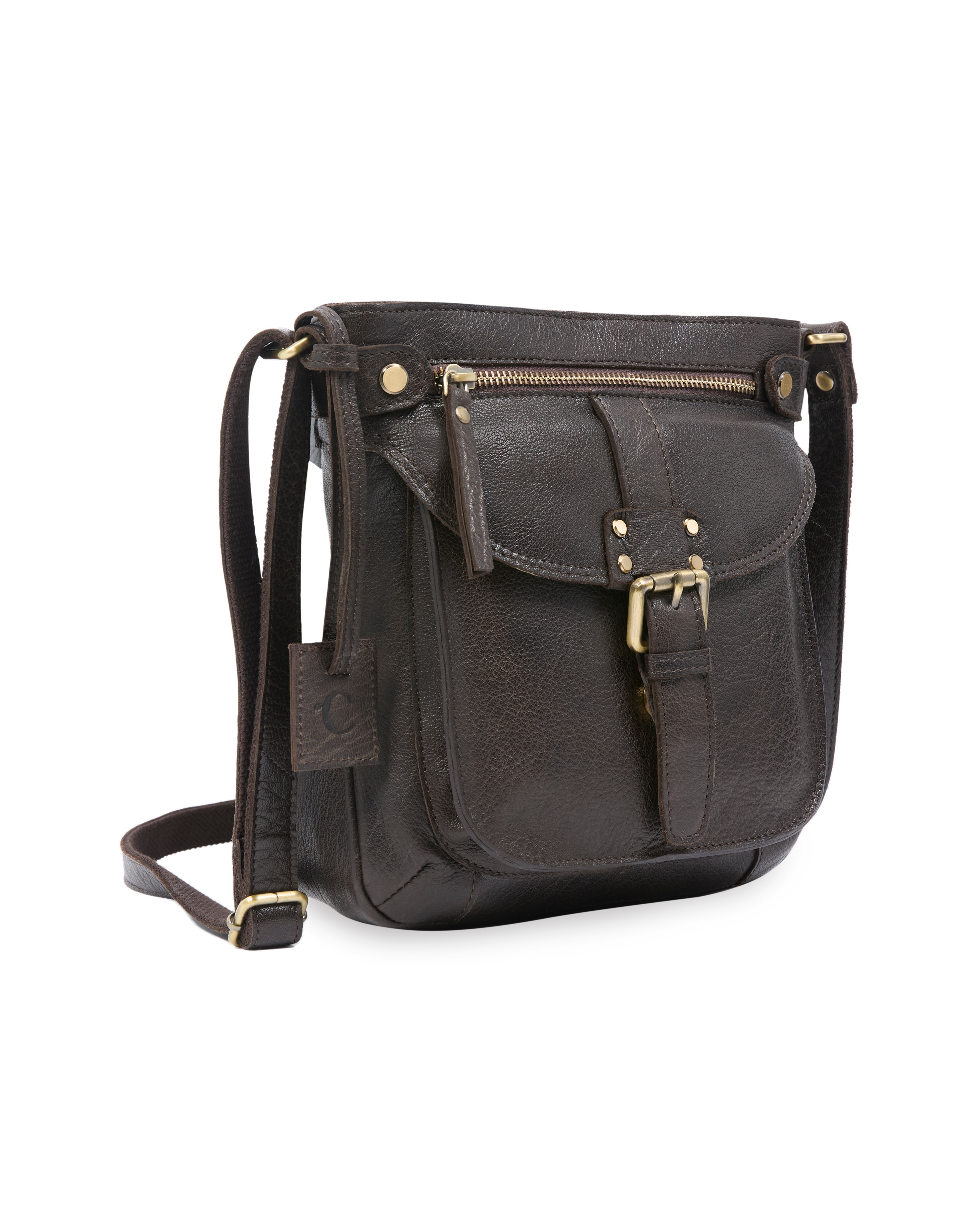 Celtic & Co. LEATHER CROSS BODY BAG, Alternate, color, Chocolate
