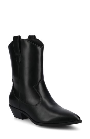 Journee Collection Fritzie Western Ankle Boot In Black