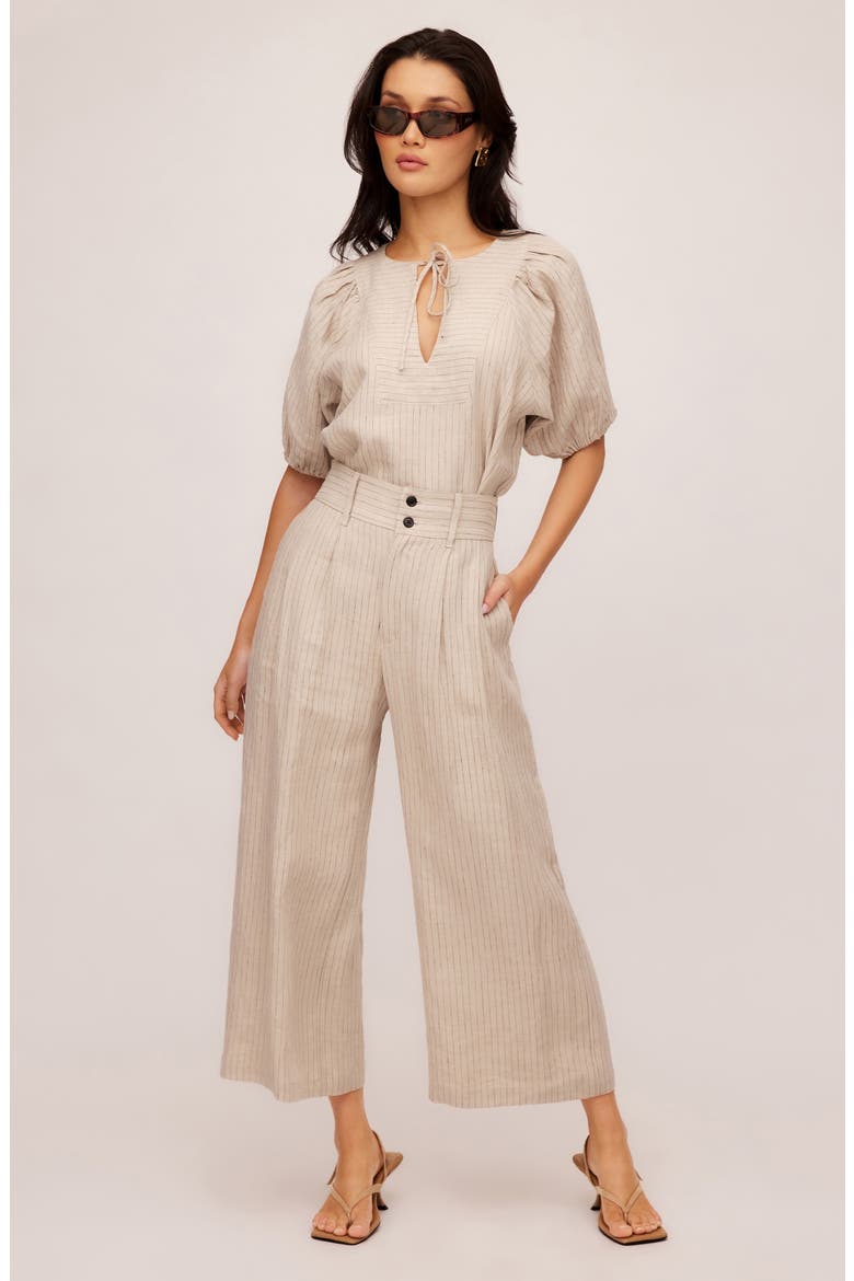 Imogen Pinstripe Puff Sleeve Top, Alternate, color, IVORY STRIPE