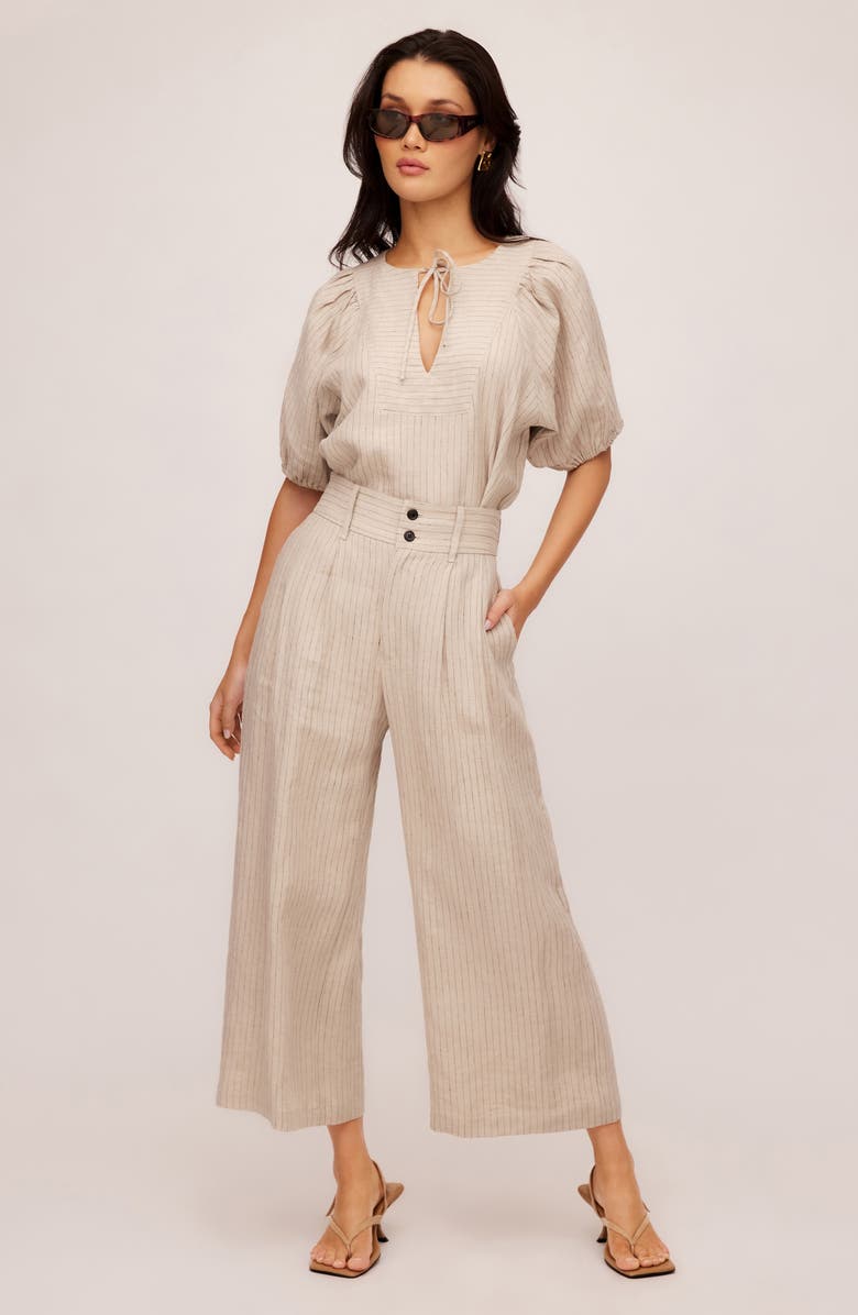 FIFTEEN TWENTY Imogen Pinstripe Puff Sleeve Top, Alternate, color, Ivory Stripe