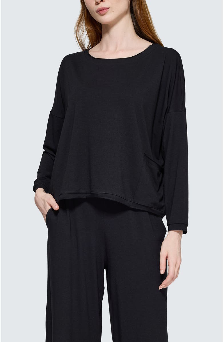 LUUKAA Lana Boxy Blouse, Alternate, color, Black