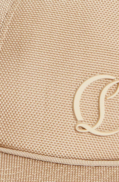 Christian Louboutin Mooncrest Active Monogram Canvas Baseball Cap In Saharienne