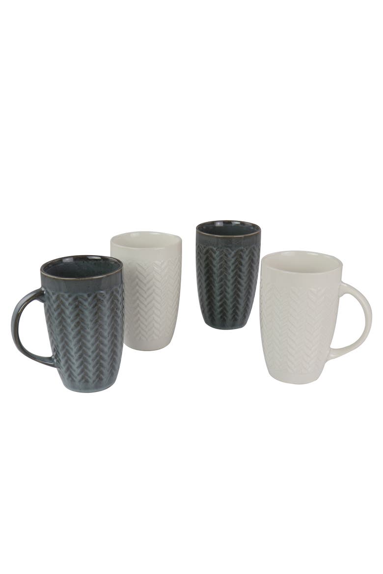 22 oz Stoneware Mug set of 4, Alternate, color, White