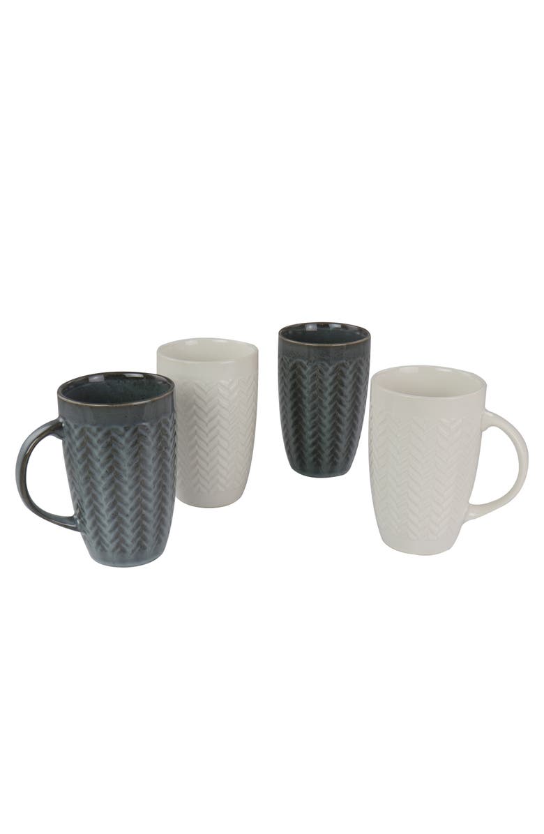 Gibson Home 22 oz Stoneware Mug set of 4, Alternate, color, White