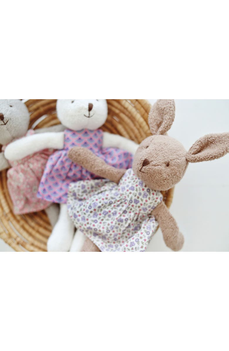 APPLE PARK Little Cocoa Plush Bunny Stuffed Animal, Alternate, color, Floral Vintage Dress