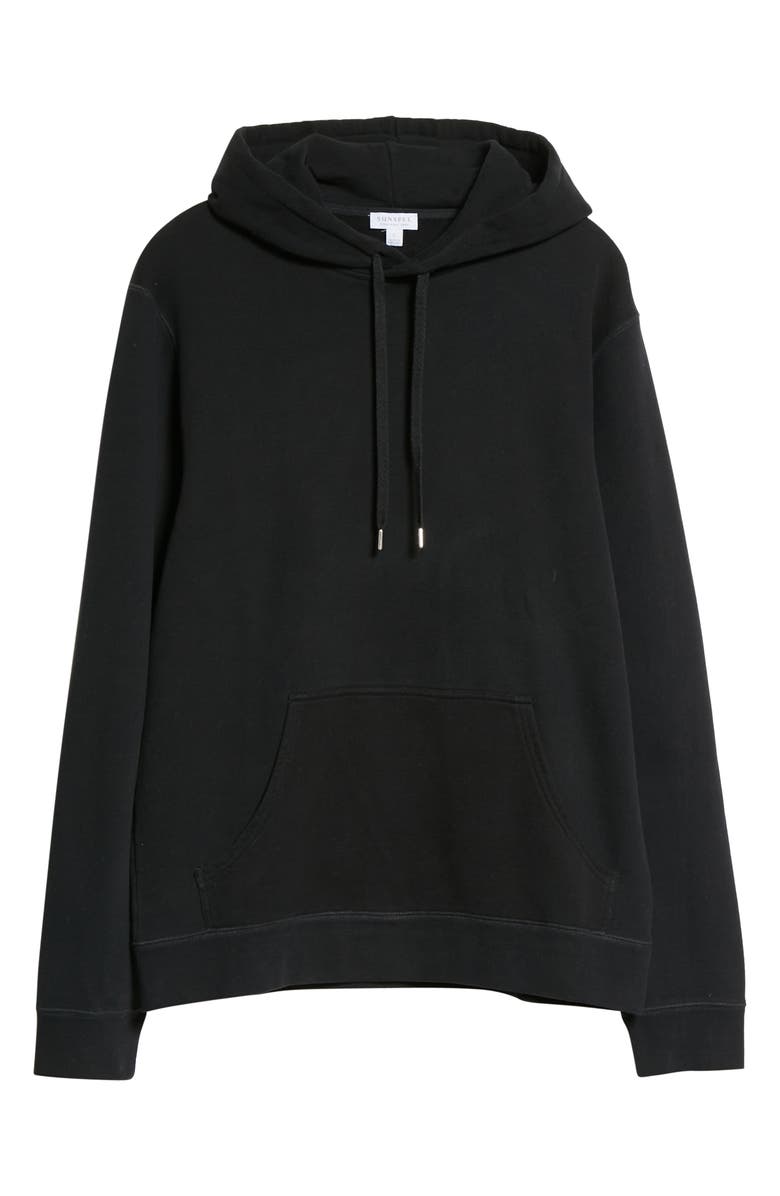 Sunspel Men's Cotton French Terry Hoodie, Alternate, color, Black